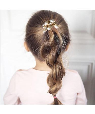 Rhinestone Pearl Hair Ties - 3pcs Elastic Scrunchies for Women and Girls - Buy Online on GoSupps.com