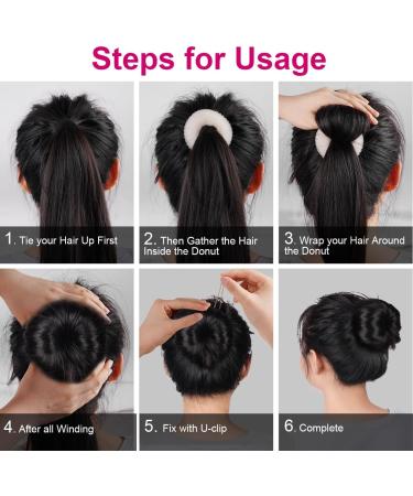 URAQT Hair Donut Bun Maker Set - 4 Pcs Ring Style Shaper with Hair Pins - Blonde Chignon Doughnut Bun - Hair Accessories for Girls, Women - Beige-2 Sizes - Buy Online on GoSupps.com