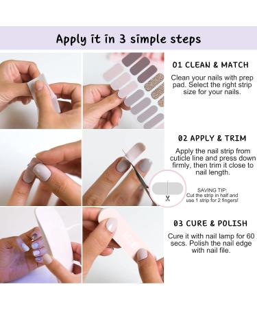 Lilac Gel Nail Strips - 16PCS Self Adhesive Wraps with File & Stick - UV/LED Lamp Required - Buy Online on GoSupps.com