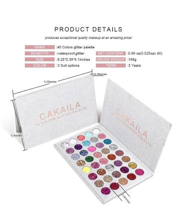 SUMEITANG 40-Color Glitter Eyeshadow Palette | Ultra Pigmented & Long Lasting Makeup | Yellow Pink Blue White Gold Silver Red Purple Green | Women's Face & Body Palette - Buy Online on GoSupps.com