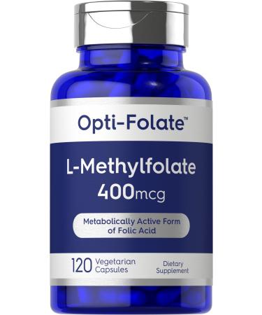 Carlyle L Methylfolate 400 mcg | 120 Vegetarian Capsules | Optimized and Activated Methyl Folate | Non-GMO & Gluten Free Supplement | by Opti-Folate