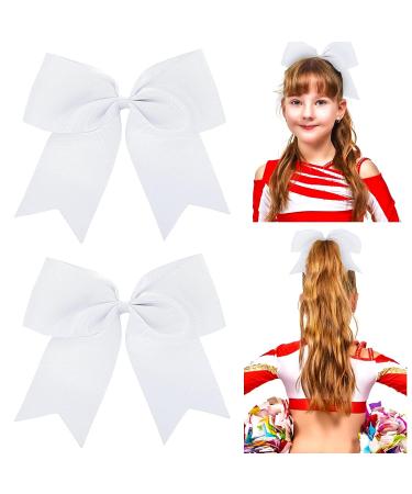 Sibba Big Large White Bows 2 PCS 8 Inch | Alligator Hair Barrettes Clips for Girls & Women - Buy Online on GoSupps.com