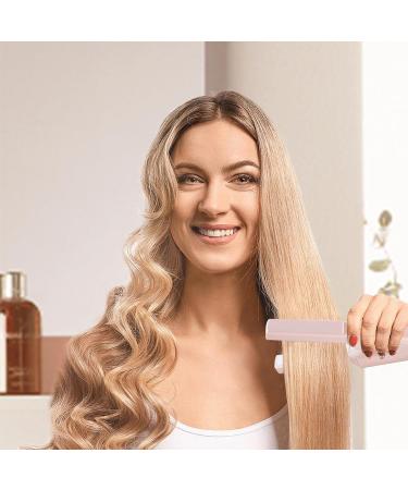 Curling Iron | Rechargeable Hair Straightener and Curler | Safe Professional Curling Wand for Women of Straight and Curly Hair Pochy Pink - Buy Online on GoSupps.com