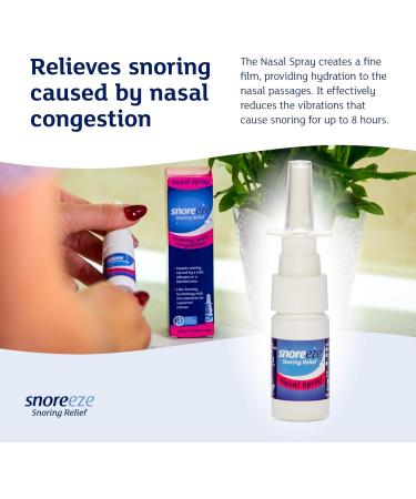 Snoreeze Anti-Snoring Nasal Spray - Hydrating Relief for Blocked Nose - Stop Snoring with Mobile App - 10ml - Pack of 1 - Buy Online on GoSupps.com