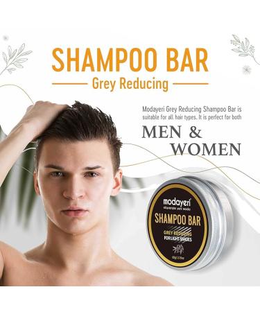 Grey Reducing Hair Bar Shampoo - Bamboo Charcoal Treatment for Gray Hair 2.15 Oz - Buy Online on GoSupps.com
