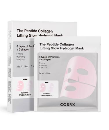 COSRX The Peptide Collagen Lifting Glow Masques Hydrogel Visage Soin de la Peau 3 Pi ces Masque Visage au Collag ne Essentiels de Voyage Masque de Nuit Soins Cor ens de la Peau Korean Skincare