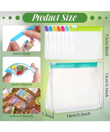 Sherr 56 Pcs Weekly Zippered Pill Pouch Set - Reusable Clear Plastic Travel Medicine Organizer Bags in Candy Colors - Buy Online on GoSupps.com