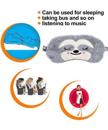 ULIFEMALL Cute Sloth Sleeping Mask - Soft Plush Blindfold for Kids & Adults | Funny Novelty Animal Eye Cover for Night Nap, Travel, Meditation - Buy Online on GoSupps.com