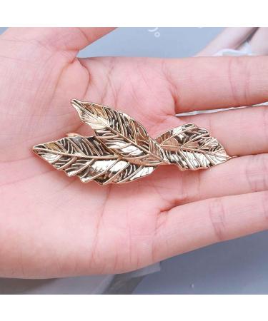 Inilbran Vintage Leaf Hair Clip Barrettes Gold Leaf Hair Barrettes Leaf Barrette Head Clips Branch Leaf Hair Pin Clip French Headwear Decorative Hair Accessories for Women and Girls Headdress - Buy Online on GoSupps.com