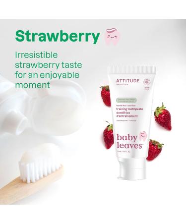 Attitude Baby and Child Fluoride-Free Training Toothpaste Naturally Derived Ingredients Vegan EWG Verified Strawberry 2.6 Oz (Pack of 2) 2.6 Ounce (Pack of 2) - Buy Online on GoSupps.com