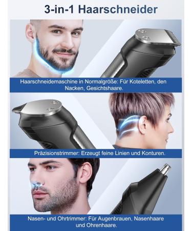 11-in-1 Beard Trimmer and Hair Clippers Men's Grooming Kit - Light Black - Buy Online on GoSupps.com