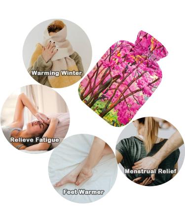 NAANLE 1L Hot Water Bottle with Lid - Cherry Blossom Oil Painting | Back Pain Relief & Hot Cold Therapy - Buy Online on GoSupps.com