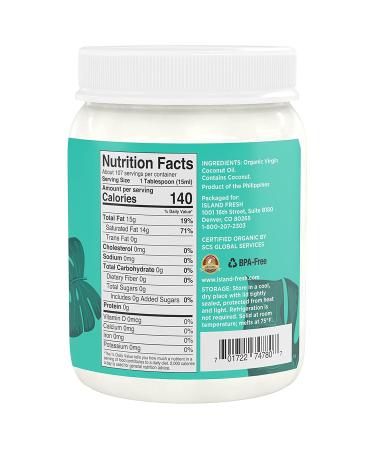 Island Fresh Organic Virgin Coconut Oil 54 oz - Packaging May Vary - Buy Online on GoSupps.com