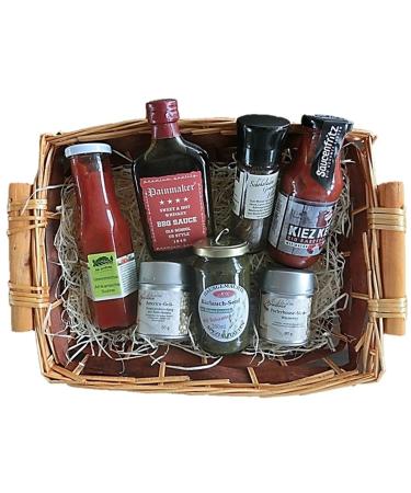 BBQ Master Gift Basket for Men - German Delicacies Sauces & Treats | Perfect Gift for Birthdays Boss Dad & Friends - Buy Online on GoSupps.com