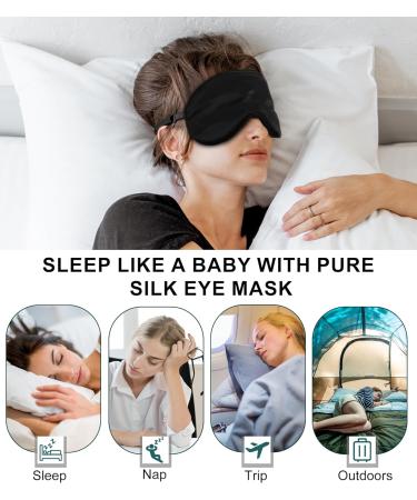 BOQUBOO Ultra-Soft Silk Sleep Mask 3 Pack - Promotes Deep Sleep, Blocks Out Light - 100% Real Natural Pure Silk Eye Mask for Women & Men - Buy Online on GoSupps.com