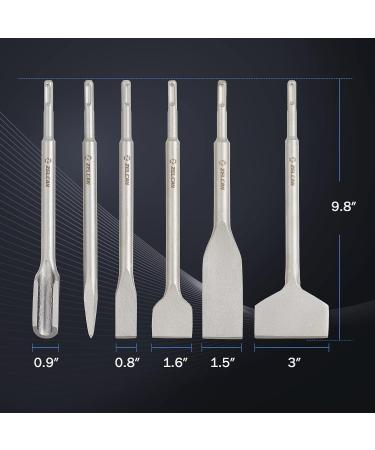 ZELCAN Chisel Set with SDS Plus Shanks  6pc Masonry Concrete Drill Bit Set  Tile Grooving Scraping Flat Point Scaling Chisels 40Cr Steel Rotary Hammer Drill Tool Kit SDS Plus Bits for Home Improvement - Buy Online on GoSupps.com