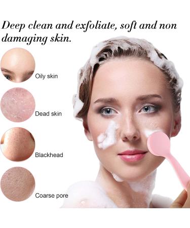Amabro Silicone Manual Facial Cleansing Brush Skin Friendly Face Cleaning Scrubber Silicone Face Scrubber Exfoliating Brush for Exfoliating Massaging Remove Blackheads Makeup Skincare Removal - Buy Online on GoSupps.com