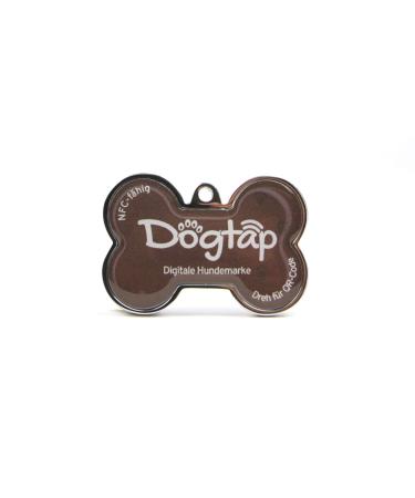 DogTap Solid digital dog brand bone with NFC chip and QR code for contact details and profile PVC metal waterproof robust 41.6 x 28.5 x 4.6 mm brown - Buy Online on GoSupps.com