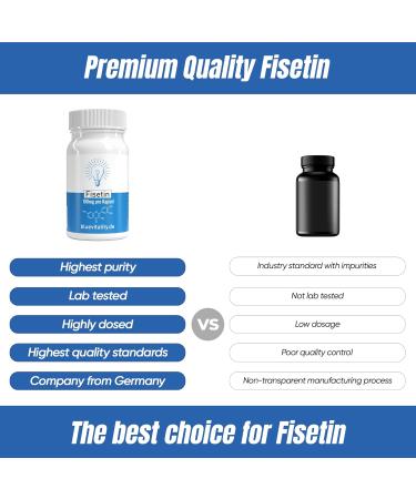  BlueVitality Fisetin 200mg | 60 Capsules | High Dosage | Laboratory Tested & Made in Germany - Buy Online on GoSupps.com