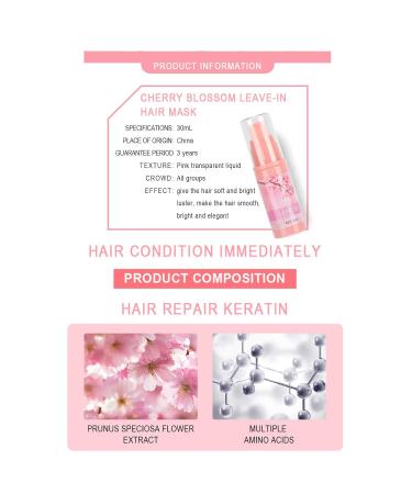 30ML 2 Bottle Hair Mask with Sakura Extract for Dry & Split Ends Repair and Moisturizing - Buy Online on GoSupps.com