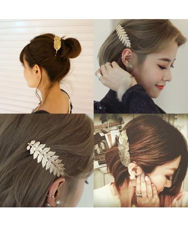9 Pieces Vintage Metal Hair Clips Feather Leaf Shaped Hair Comb for Women & Girls - Buy Online on GoSupps.com