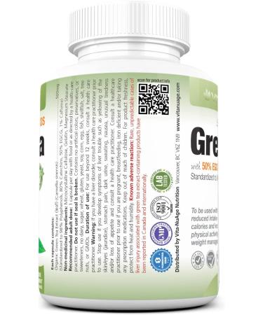 Vita-Age (2 PACK) Green Tea with 50% EGCG 80% Catechins 120 Gelatin capsules Powerful Antioxidant Support Immune System & Weight Management - Buy Online on GoSupps.com