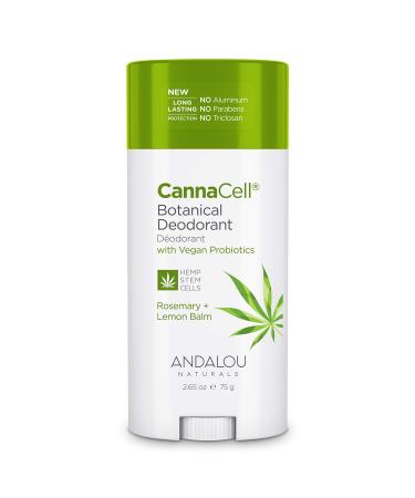 Andalou Naturals Deodorant, Cannacell Rosemary + Lemon Balm, 2.65 Ounce