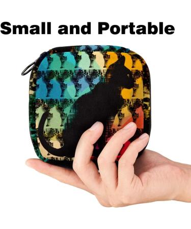 MuooouM Cat Silhouette Storage Bag for Women - Portable Menstrual Cup & Bandage Organizer 4.7x6.6 in - Perfect for Teens & Girls - Buy Online on GoSupps.com
