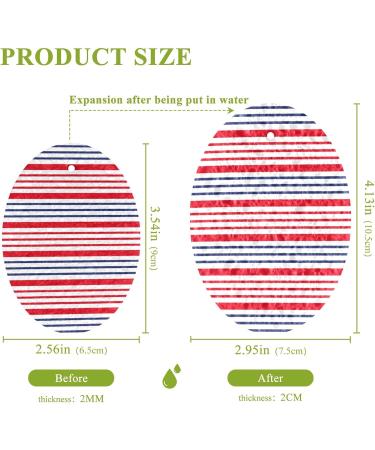 3-Pack Cleaning Kitchen Sponges Oval Nautical Stripes Kitchen Cellulose Dishwashing Wood Pulp Cotton - Buy Online on GoSupps.com