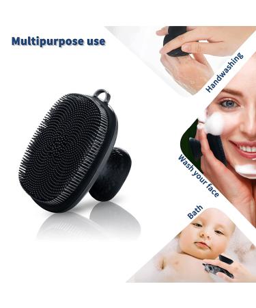 Men's Silicone Face Scrubber - Waterproof Facial Cleansing Brush for Exfoliating and Skin Care (Black) - Buy Online on GoSupps.com