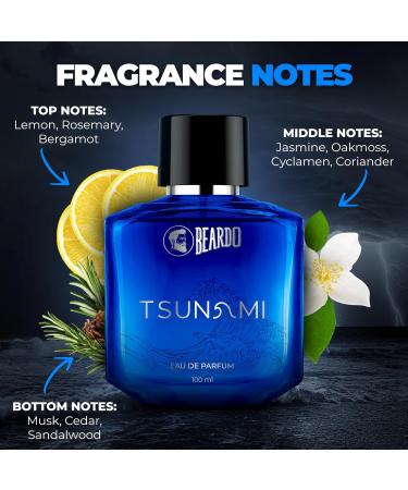 Be'ardo Perfume For Men - TSUNAMI | Eau De Parfum For Men | Gift for Boyfriend Husband | Strong Long Lasting Mens Perfume | 100ml - Buy Online on GoSupps.com
