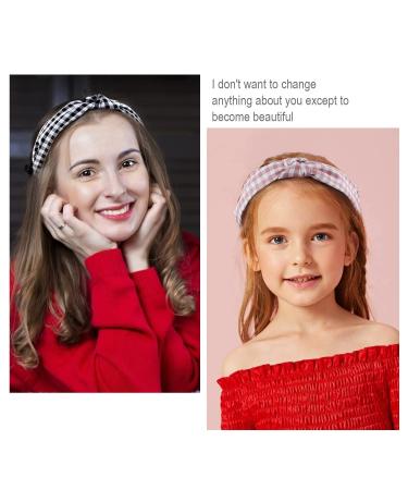 VELSCRUN 5 Pcs Plaid Headbands for Women - Wide Knot Top Vintage Hair Accessories in 5 Colors - Buy Online on GoSupps.com