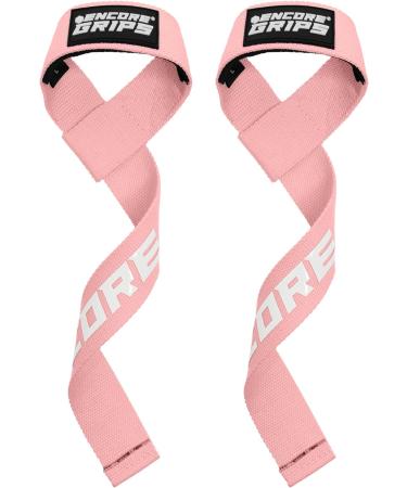 Encore Grips Neoprene Padded Train Aids - Strength Training Bodybuilding & Weight Lifting Straps for Men & Women - Pink Silicone Wrist Bands - Buy Online on GoSupps.com