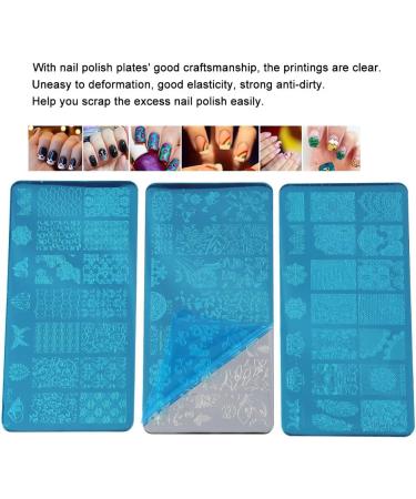 Nail Stamp Slab Set - Professional Nail Art Template with Leaves Flowers & Animals for Stunning Designs - Buy Online on GoSupps.com