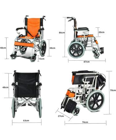 Ultra Lightweight Foldable Wheelchair with Handbrakes and Swing Away Footrests 45Cm Wide Seat Portable & Transport Wheelchair Wheelchairs for Elderly Adults(Color:D) - Buy Online on GoSupps.com