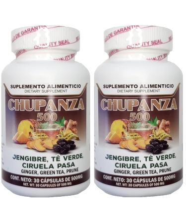 Chupanza 60 Capsules Ginger, Green Tea, Prune, Artichoke, Tejocote Root. 500 mg Each. Capsulas Chupanza by Lenico Comercializadora