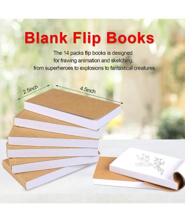 14 Pack Blank Flipbooks - 840 Sheets (1680 Pages) for Animation & Sketching | 120GSM No Bleed Drawing Paper - Sewn Binding | 4.5 x 2.5 - Buy Online on GoSupps.com