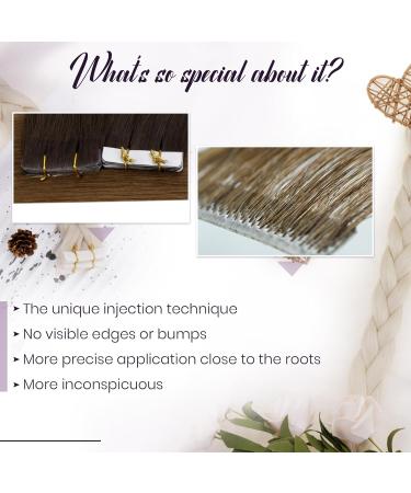 LAAVOO Ombre Brown Real Hair Tape Extensions - 5PC 40cm Virgin Light & Dark Brown Hair - Smooth & Durable for Male Hair - Buy Online on GoSupps.com