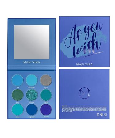 MAKI YIKA Blue Eyeshadow Palette - 9 Color Matte Shimmer Eye Makeup for Mothers Day - Buy Online on GoSupps.com
