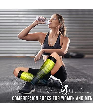 Gebin 4 Pair Compression Stockings for Men & Women - 15-20 mmHg Knee Socks for Sports Running Travel - Size S/M - Buy Online on GoSupps.com