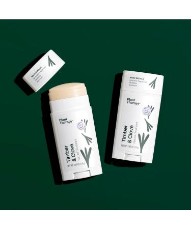 Plant Therapy Timber & Clove Natural Deodorant Aluminum Free 2.65 oz. Made with Natural Ingredients Paraben Free Neutralizes Odor Absorbs Wetness Non-GMO Cruelty Free GMP Compliant Coconut - Buy Online on GoSupps.com