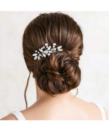 Unicra Silver Opal Crystal Wedding Hair Comb - Bridal Headpiece for Women & Girls - Buy Online on GoSupps.com
