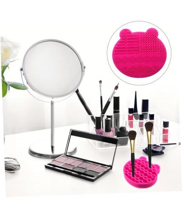 MAGICLULU 2 1 Makeup Brush Holder Makeup Brush Pad Mat Makeup Brush Cleaning Tool Brush Pad Rack Face Cleaning Pad Makeup Cleaner Mat Silicone Tools Portable Silica Gel Drying Rack 11x10cm Rosy - Buy Online on GoSupps.com