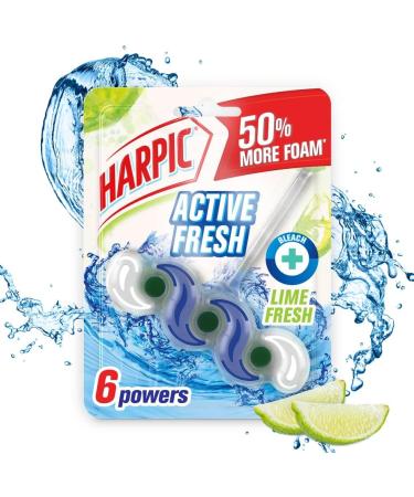 Harpic I Active Fresh Toilet Rim Block I Lime Fresh Fragrance I Toilet Cleaner I Anti-Limescale I Dirt Remover I Pack of 6 1 count (Pack of 6) - Buy Online on GoSupps.com