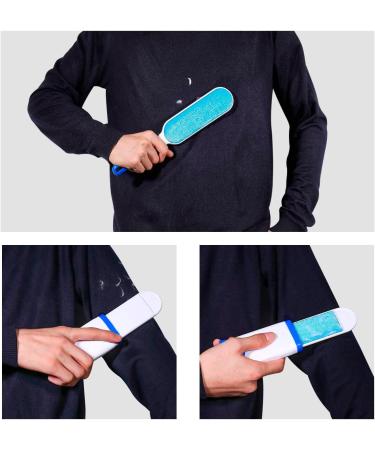 Alihoo Double-Sided Brush Hair Remover & Pet Brush - Self-Cleaning Base for Furniture & Carpet - Large & Travel Size - Blue - Buy Online on GoSupps.com