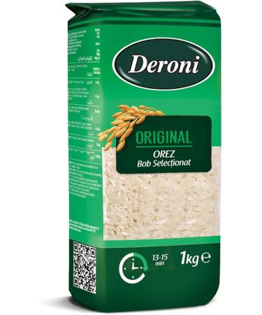 Deroni Orez Original White Rice 1Kg | Long Grain White Rice | Fluffy and Flavorful Side Dish | Grown in Romania | Ideal for Stir Frys Salads & Currys | Pack of 2 - Buy Online on GoSupps.com