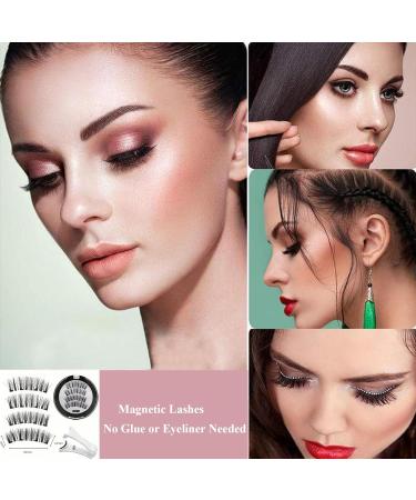 Magnetic Eyelashes Natural Look - Magnetic Lashes No Glue or Eyeliner Needed - Magnetic False Eyelashes with Applicator - Natural Look Reusable Magnetic Eyelashes - Easy to Wear and Remove - Buy Online on GoSupps.com