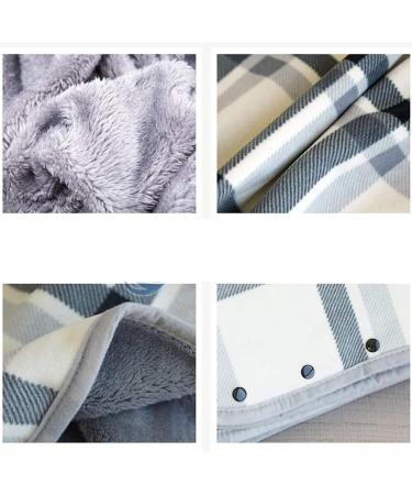 Warm Wearable Blanket Poncho Blanket with Buttons Comfy Fleece Cuddle Throw Wrap Cape Lounge Blanket for Women White - Buy Online on GoSupps.com