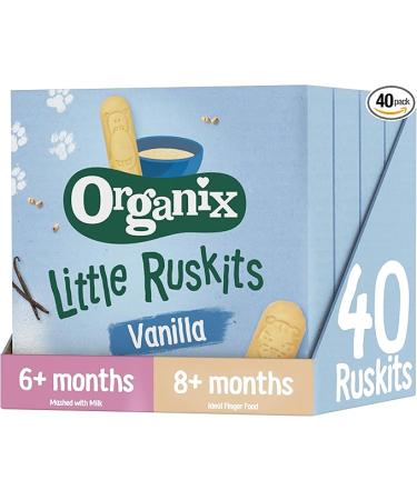 Organix Vanilla Organic Little Ruskits 6+ Months (10 x 60 g) (Pack of 4), Total 40 Ruskits