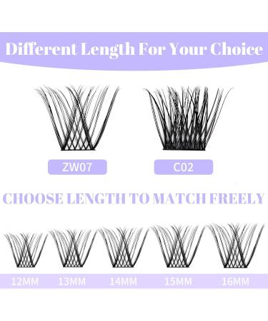 Individual Lashes 0.07mm Cluster D Curl 12-16mm Mixed Long Reusable Soft Wispy DIY Lash Extensions - Buy Online on GoSupps.com